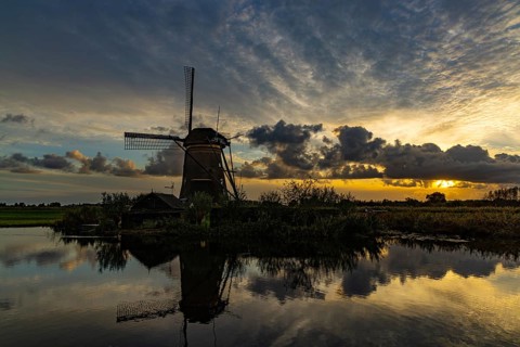 Evening at Kinderdijk, Netherlands