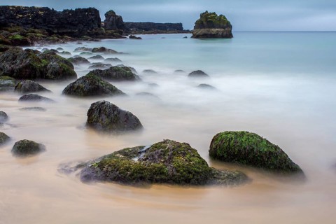 Time exposure of Atlantic coast at Snaefellsnes National Park, Iceland