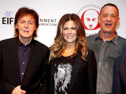 Sir Paul McCartney, Tom Hanks and Rita Wilson at the 23rd Annual Simply Shakespeare held at the