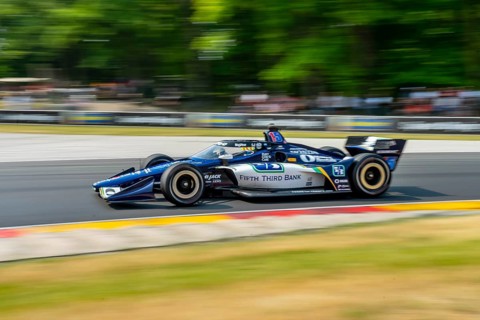 GRAHAM RAHAL (15) of New Albany, Ohio travels through the turns during a practice for the Sonsio