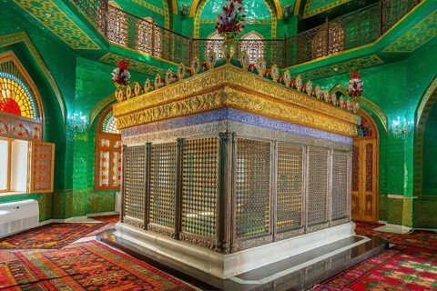 Interior of Bibi-Heybat Mosque. Baku, Azerbaijan. Tombs