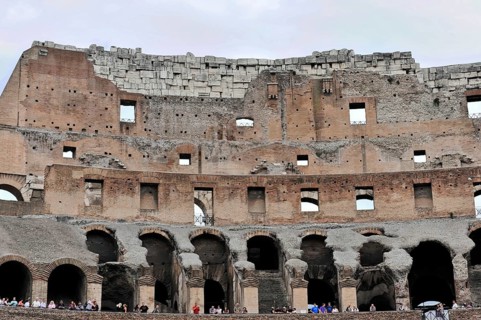 Colosseum, Colosseum, amphitheatre, built in 72 AD by Vespasian, Rome, Lazio, Italy, Exterior view