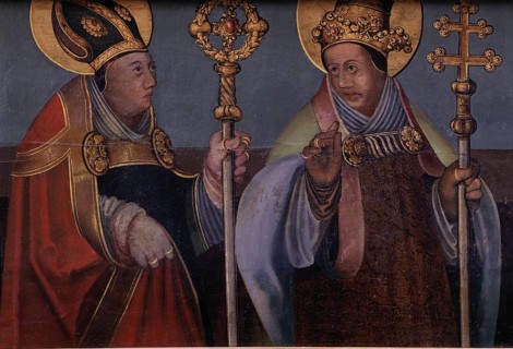Painting on the carved altar, St., Saint, Saint