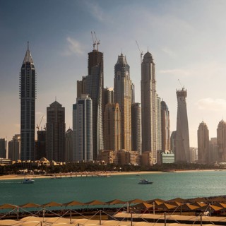 City panorama in Dubai in the Persian Gulf