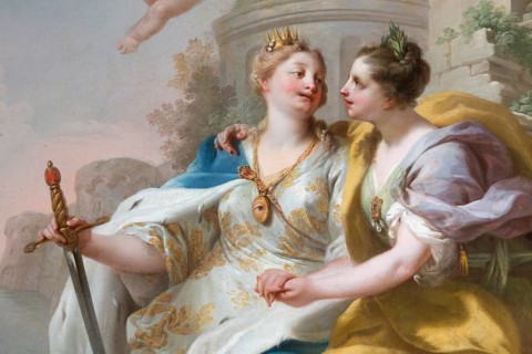 Wall painting by Stefano Torelli: Allegorical figures of the virtues of the councillors