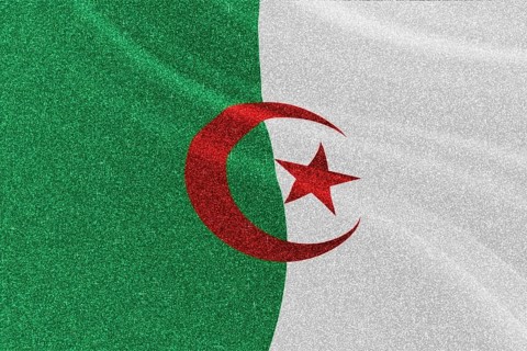 Algeria glitter flag, national flag, glittering flag sparkle background