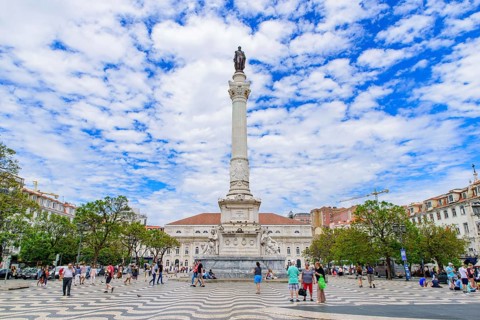 Column of Pedro IV on Rossio Square in Lisbon, Portugal