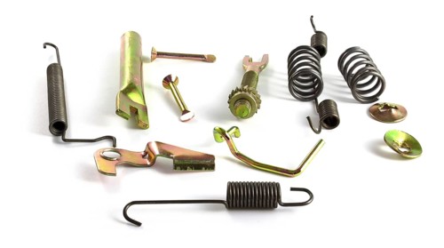 Drum brake hardware repair kit isolated on white background