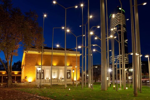 Streetlamp forest, Bilbao, Bizkaia, Basque Country, Spain