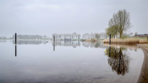 Dutch river landscape. View from the Island of Maurik in Gelderland, Netehralds