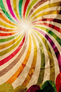Decorative retro background paper and ornaments. Style 80s multi colors
