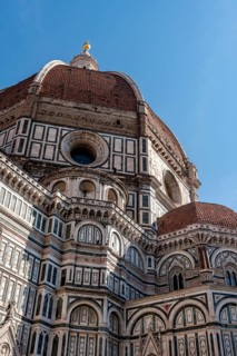Neo-gothic facade of the renaissance cathedral Santa Maria del Fiore in Florence, Italy