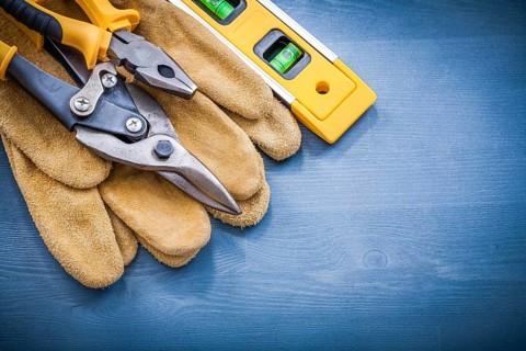 Pliers steel cutter construction level leather protective gloves