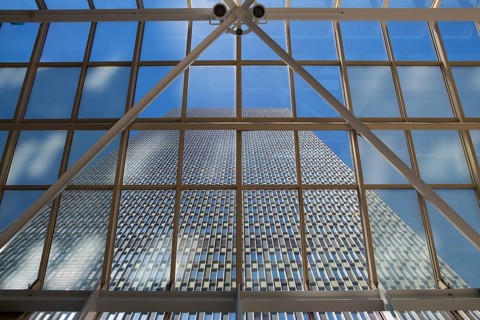 Detail of Boston Prudential Tower, MA, USA