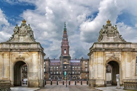 Christiansborg Palace in central Copenhagen, is the seat of the Danish Parliament, the Danish Prime