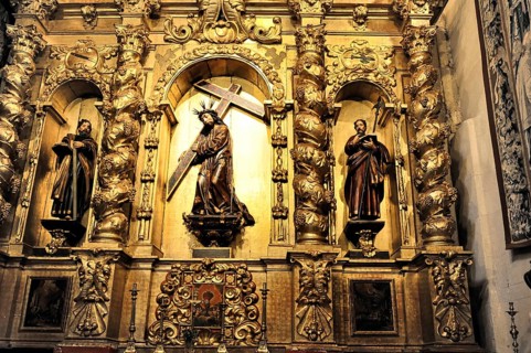La Mezquita, Mosque, Cathedral of Cordoba, Cordoba, Andalusia, Spain, Europe, Decorated altar with