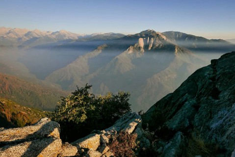 Moro Rock is a granite dome rock formation in Sequoia National Park, California, USA