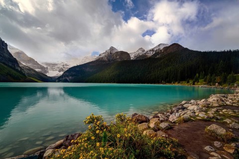 Lake Louise, Banff, Alberta Kanada travel destination with turquoise water