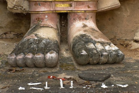Buddha feet in the old Siamese capital Sukhothai, Statue, Thailand, Northern Thailand, Southeast