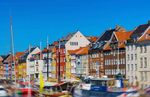 Nyhavn canal and entertainment district in Copenhagen, Denmark