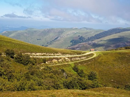 Mountain hut on the Napoleon Route close to the French-Spanish border, St Jean Pied de Port, France