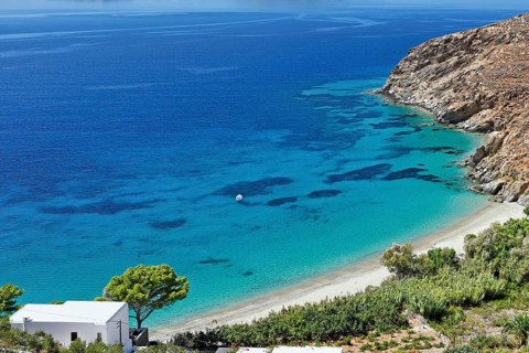 Levressos beach of Amorgos island in Cyclades, Greece