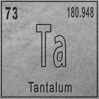 Tantalum chemical element, Sign with atomic number and atomic weight, Periodic Table Element,