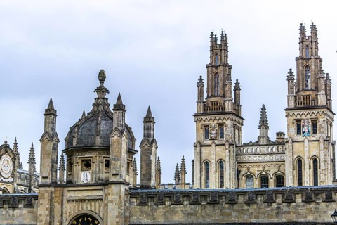 Historic city of Oxford with beautiful university buildings from the Victorian era. Historic