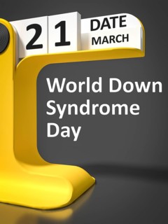 Vintage calendar World Down Syndrome Day 21st of march