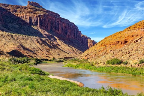 Utah Red Sandstones and Colorado River. The grandiose landscapes of America