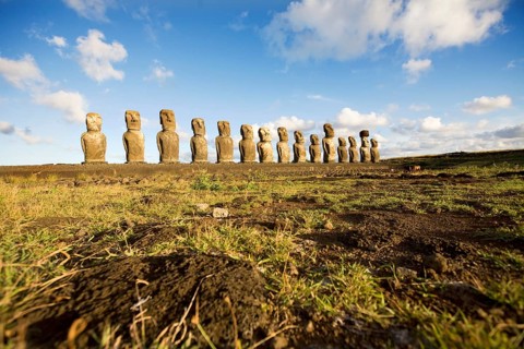 Mysterious statues at easter island