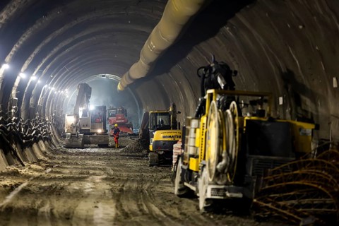 Sofia, Bulgaria - 28 June, 2023: Construction workers participate in the building of new subway