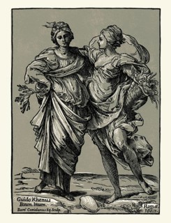 The alliance of peace and abundance, 1627, Bartolommeo Coriolano, after Guido Reni, digitally