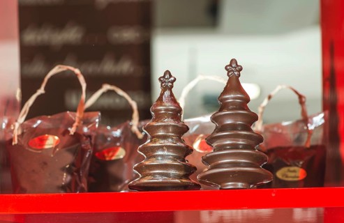 Chocolate Christmas Trees. Brown chocolate. Bulgaria