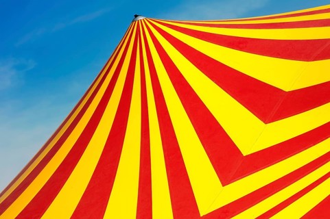 Red and yellow circus dome
