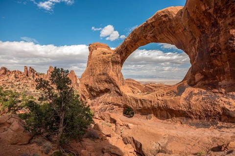 Famous Double Arch in the Arches National Park, USA