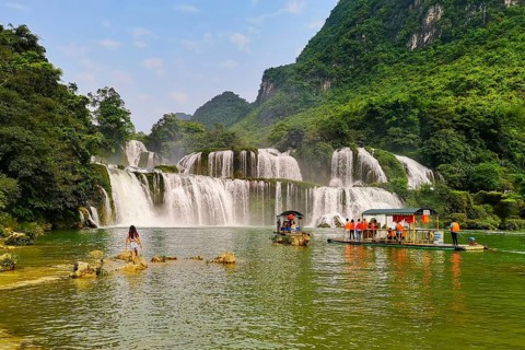 Typical Vietnamese landscape in spring with green vegetation