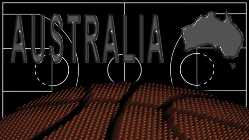 Australia on Basketball Court, National Theme Concept