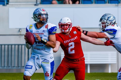 erima GFL2 / German Football League, Stuttgart Scopions vs. Pforzheim Wilddogs im Gazi-Stadion auf