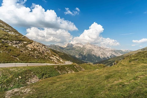 Mountain landscape at the Splügen Pass, Splügen, Canton Graubünden, Switzerland