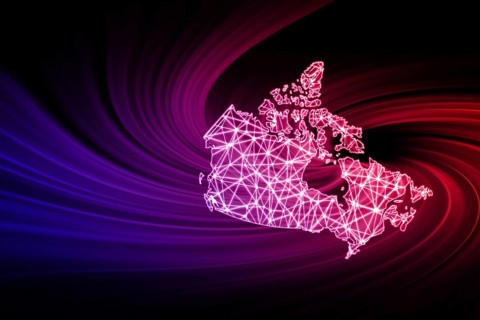 Map of Canada, Polygonal mesh line map, modern map