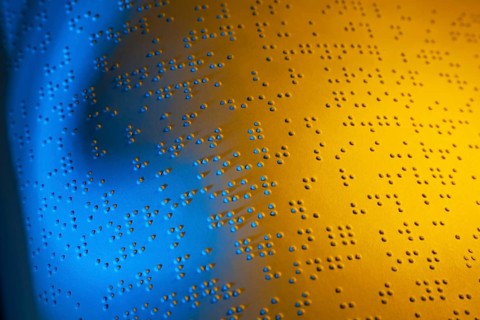 A book written in Braille for the blind. Braille for the blind, A book written in Braille. Braille
