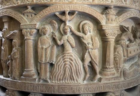 Freckenhorst, Collegiate Church of St Boniface, Romanesque baptismal font, 1st half of the 12th