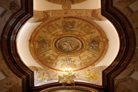 Baptistery, view into the double dome with frescoes by Gaetano Fanti, St., Saint, Saint