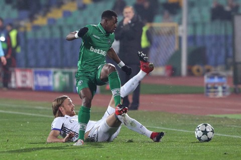 Sofia, Bulgaria - November 23, 2016: Ludogorets player Virgil Misidjan versus Basel player during
