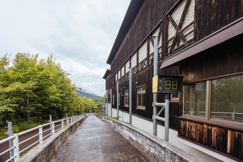 IIZUNA, JAPAN - SEPTEMBER 19, 2024: The now abandoned Nagano 1998 Olympic Spiral luge bobsleigh