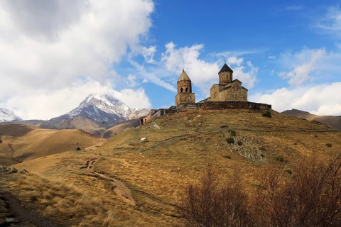 Mtskheta-Mtianeti, cross-domed church Zminda Sameba (Holy Trinity Church, Gergetier Holy Trinity