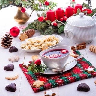Red barzcz with uszka a polish christmas soup