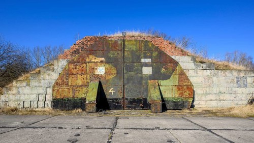 Bunker on an old russian airfield for fighter plane