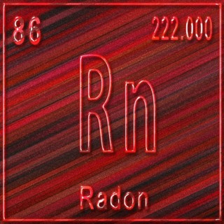 Radon chemical element, Sign with atomic number and atomic weight, Periodic Table Element
